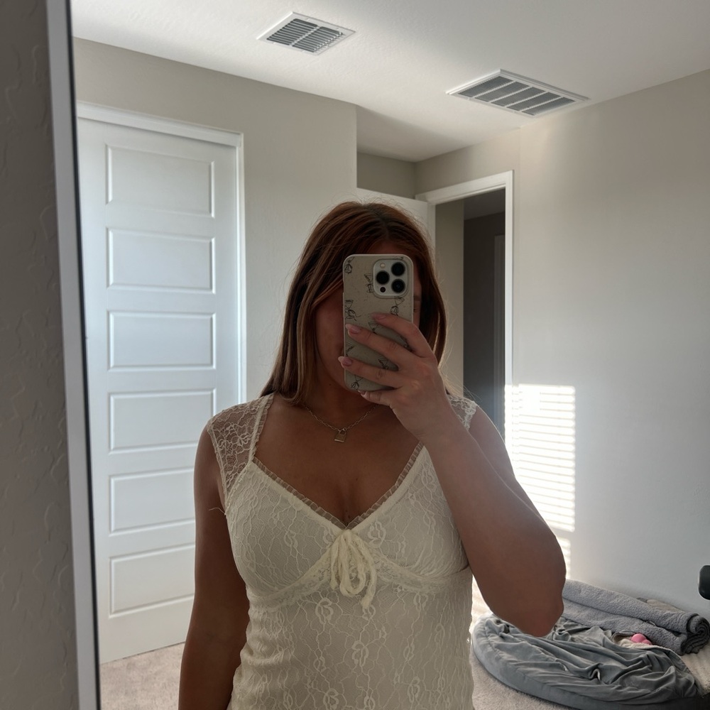 Elegant Lace Cream Top